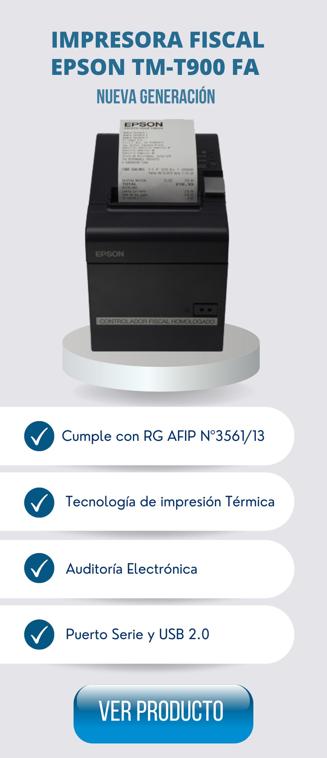 Impresora fiscal epson tmt900fa nueva generacion